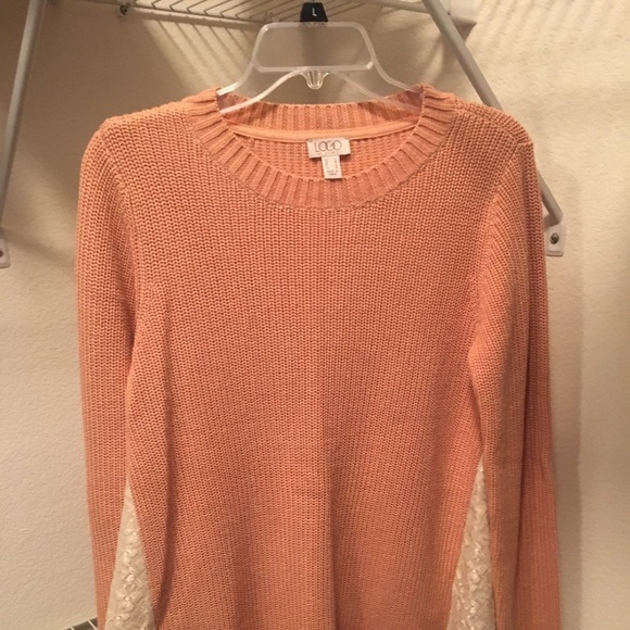 LOGO by Lori Goldstein Sweaters - LOGO by Lori Goldstein mixed media sweater, pink
